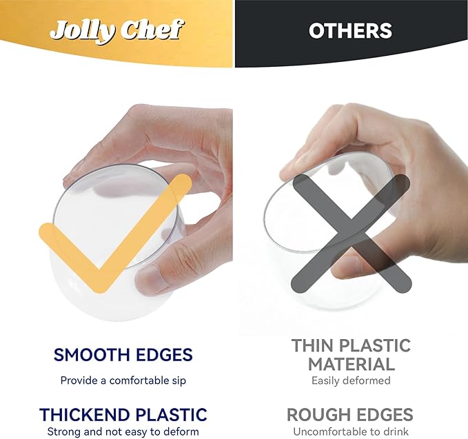JOLLY CHEF 24 Pack 12 Oz Disposable Plastic Wine Glasses, Shatterproof - Image 3