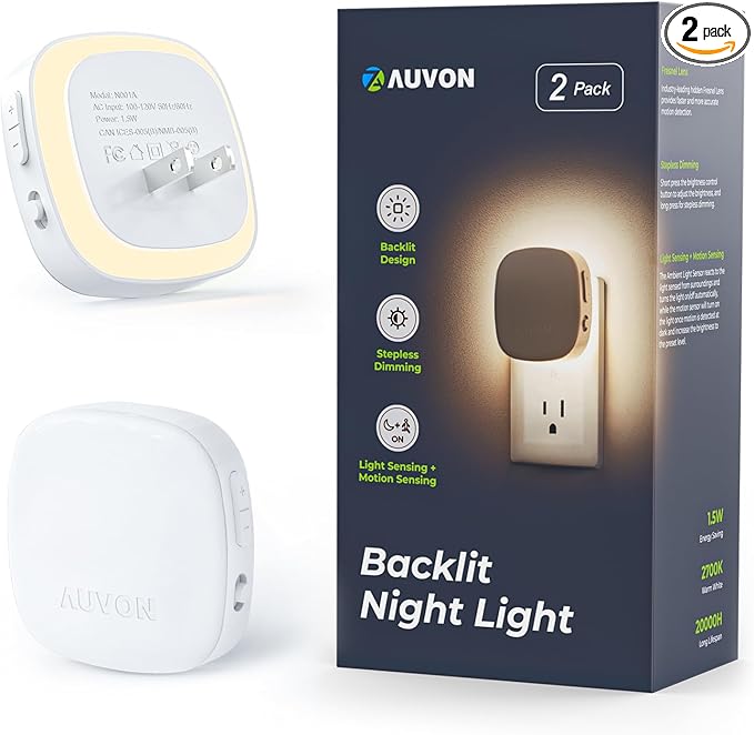 AUVON Plug-in LED Backlit Night Light by AUVON