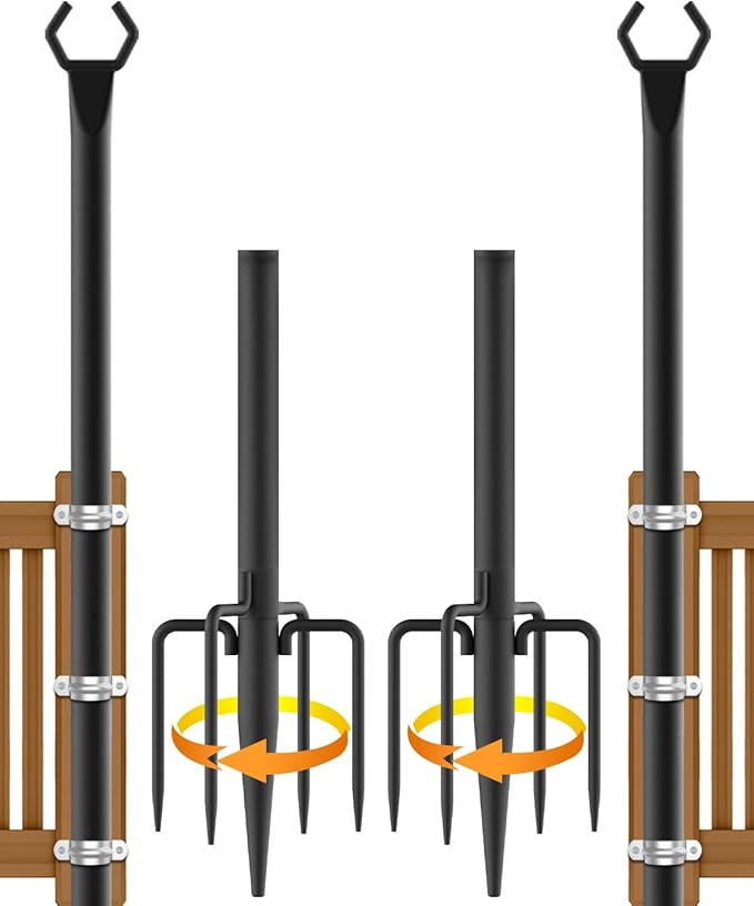 NUERPO 2 Pack String Light Poles, Metal Poles by NUERPO