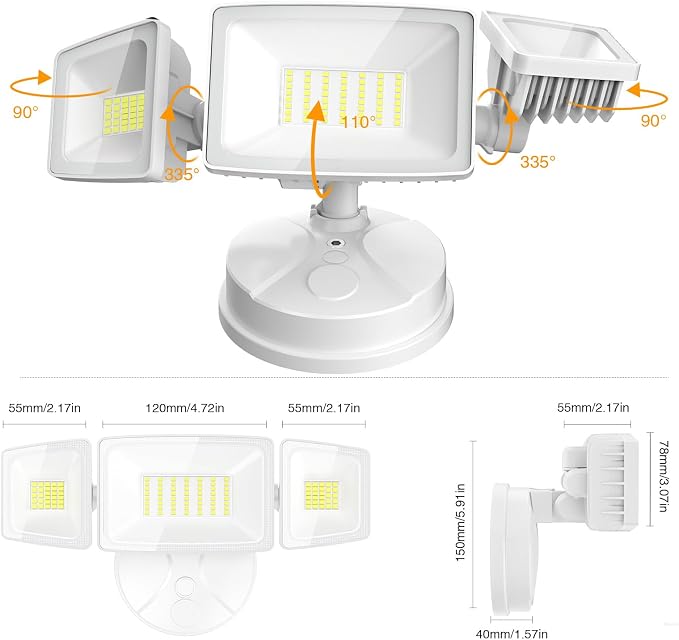Onforu 4 Packs 75W Flood Lights Outdoor, 7000LM Brightness Security Lights - Image 8