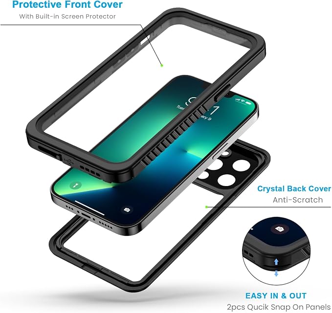 Lanhiem Magnetic for iPhone 13 Pro Case, Waterproof Dustproof Cover, Full Body - Image 3