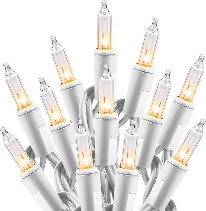Minetom Clear Christmas Lights Set 100 Count 20 Feet Incandescent Bulb Mini by Minetom