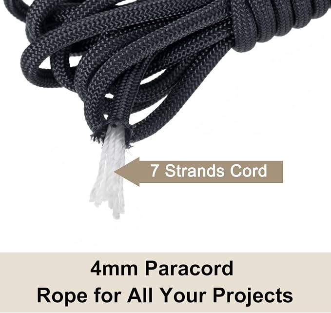 550 Paracord Rope 10ft, 4mm Thin Paracord Nylon Cord 7-Strand Core - Image 5