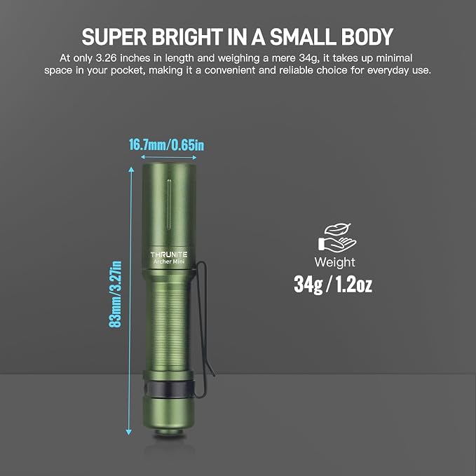 ThruNite Archer Mini Pocket EDC Pen Flashlight, USB-C Rechargeable Mini LED - Image 4