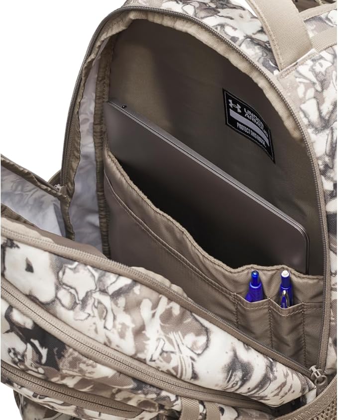 Under Armour Unisex Hustle 6.0 Backpack Taupe Dusk/Taupe Dusk/Summit White One - Image 4