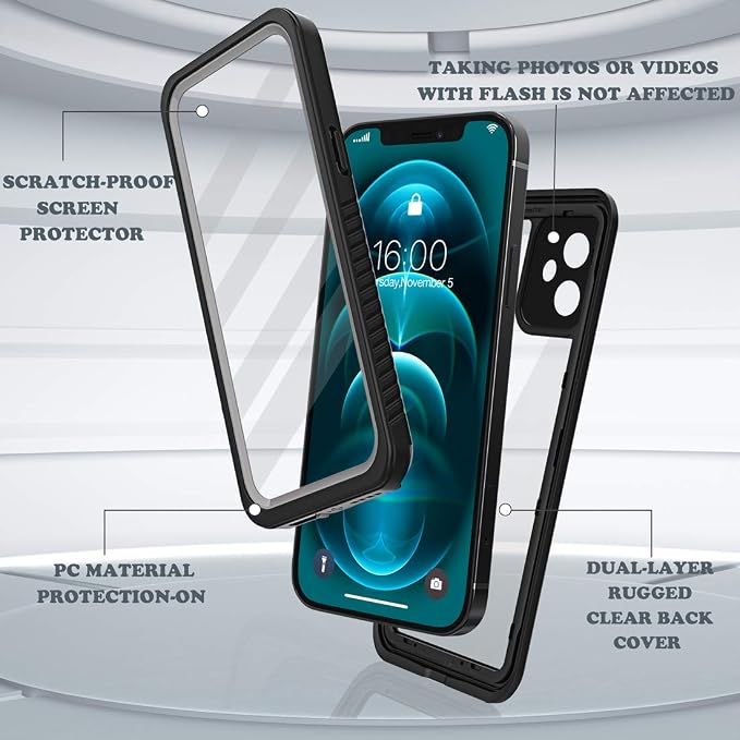 Diverbox for iPhone 12 Waterproof Case, Waterproof Shockproof Dustproof IP68 - Image 3