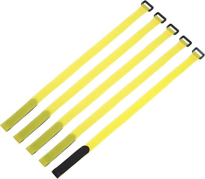 MECCANIXITY 5Pcs Reusable Battery Tie Down Straps, 0.8x20" Yellow Nylon by MECCANIXITY