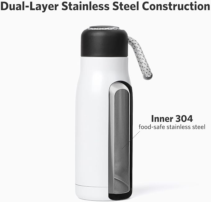 Small Water Bottle 12 oz, Dusgut Insulated Water Bottle, Stainless Steel - Image 4