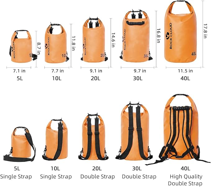ROCK CLOUD Dry Bag Waterproof 20L Dry Sack - Image 2