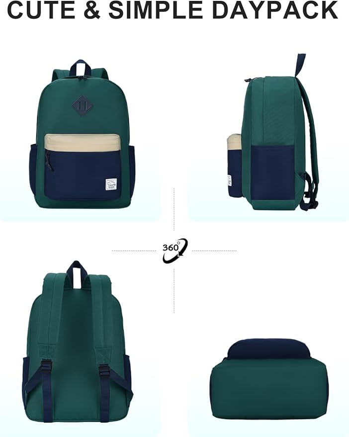 VASCHY Lightweight Backpack for School, Water Resistant Classic Bookbag - Image 6