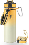 GOSWAG Insulated Sports Water Bottle, 24oz 2 Lids, Stainless Steel Water Bottles by GOSWAG