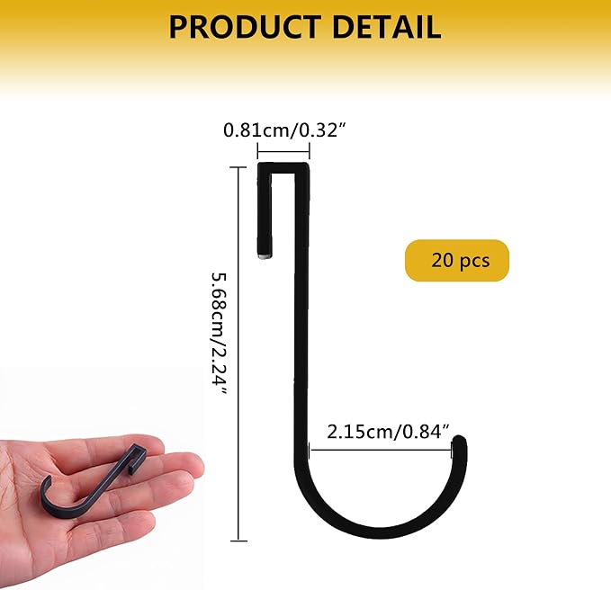 20 PCS Aluminum J Grid Hooks - Image 2