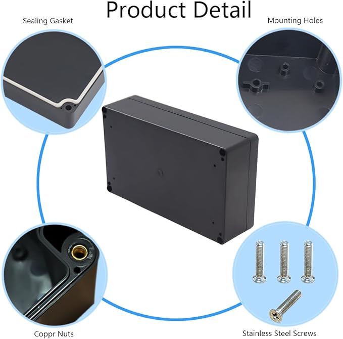 Project Box IP65 Waterproof Junction Box ABS Plastic Black Electrical Boxes DIY - Image 5