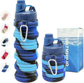 Silicone Collapsible Water Bottles, 16oz（500ml） Portable Foldable Expandable by WATMHHJQ
