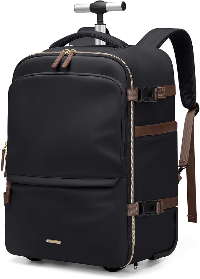 GOLF SUPAGS Rolling Backpack for Women 17 Inch Convertible Travel Laptop by GOLFSUPAGS