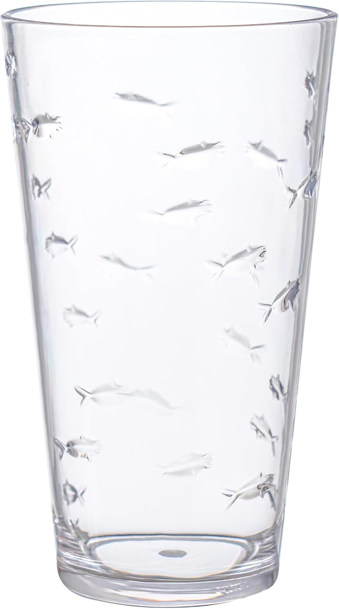 KLIFA- CHARLESTON- 19 oz, Acrylic Fishing Highball, School of Fish Drinking - Image 3