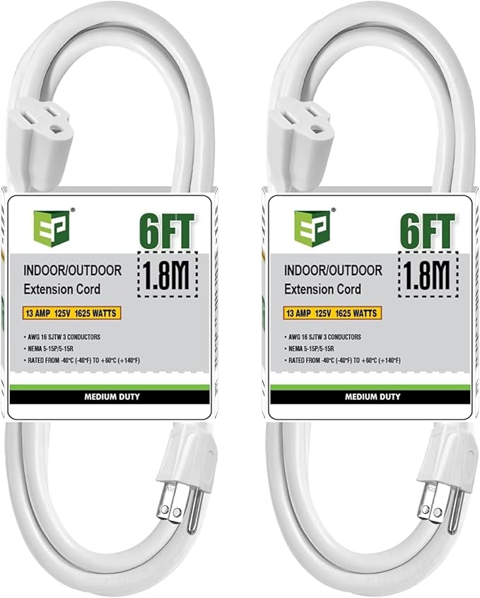 EP 2 Pack 6 Ft Outdoor Extension Cord by ENERGYPRO