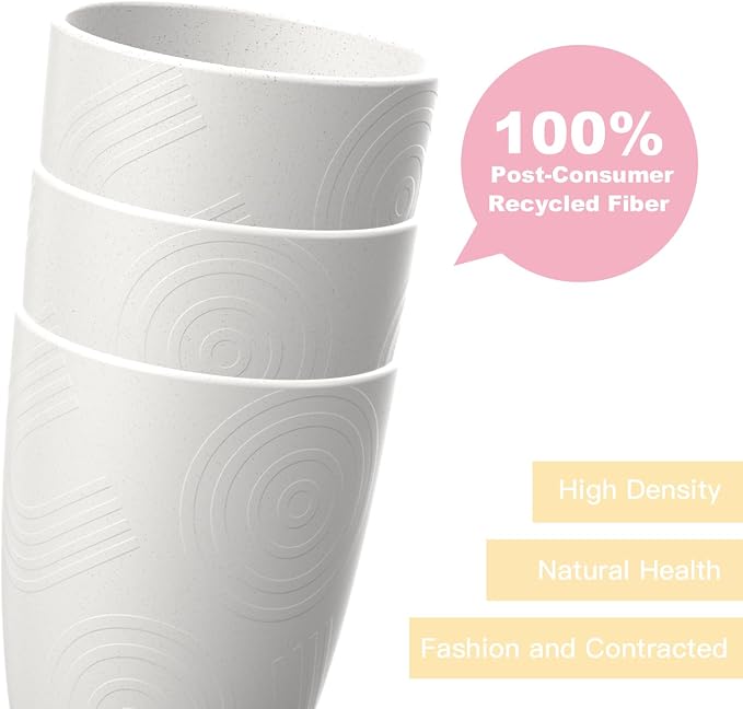 Homienly Kitchen Cups 12 OZ Wheat Straw Drinking Glasses–Unbreakable, - Image 4