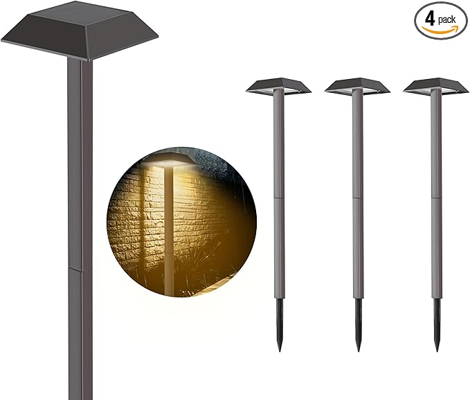 Super Bright 300 Lumens Solar Pathway Lights Outdoor, 2 Lighting Color Modes by BobcatLighting