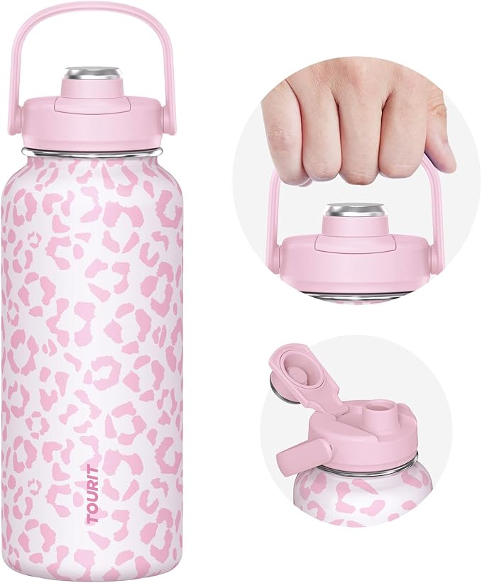 TOURIT 32 oz Insulated Water Bottle, Stainless Steel Sports Water Bottles by TOURIT