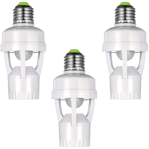 Hortsun 3 Pieces Hortsun Motion Sensor Light Socket Smart Screw in Light Bulb by Hortsun