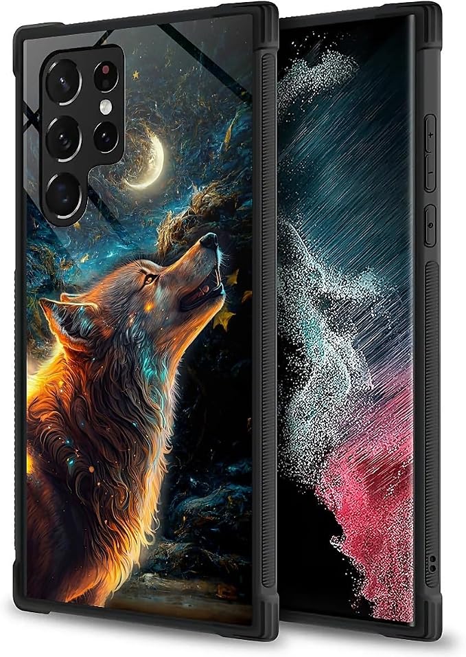 for Samsung Galaxy S23 Ultra Case, Star Cave Hungry Wolf Pattern Graphic Design - Image 5