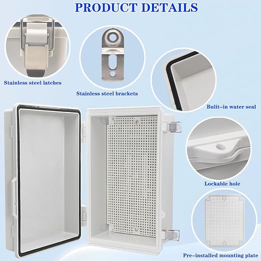 Waterproof Electrical Box with Mounting Plate, IP67 Junction Box Stainless - Image 3