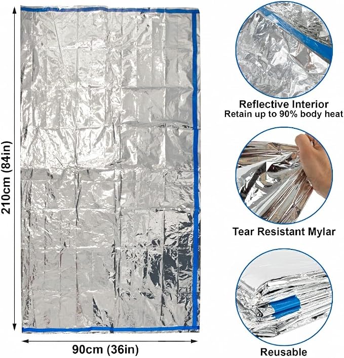 Mylar Emergency Thermal Blanket Sleeping Bag - Image 5