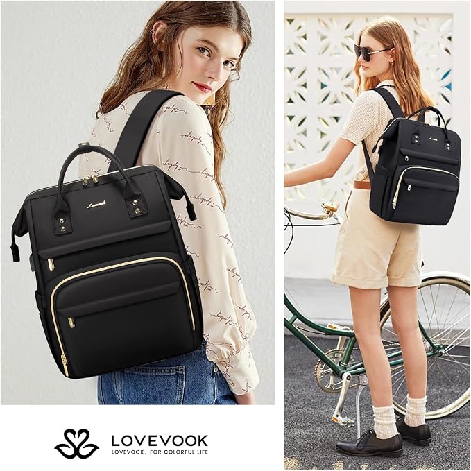 LOVEVOOK Laptop Backpack, 15.6 Inch Professional Womens Purse Computer Bag - Image 6