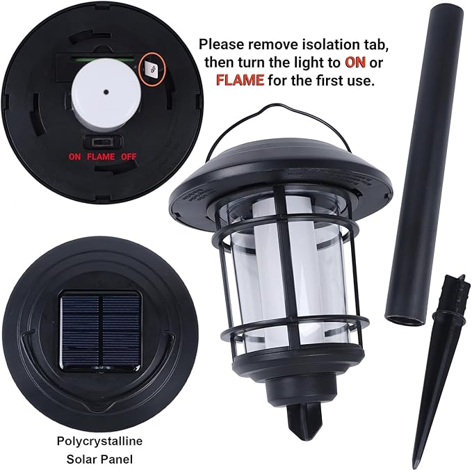Dynaming 6 Pack Solar Flame Torch Lights Outdoor, Dual Use Flickering Purple - Image 7