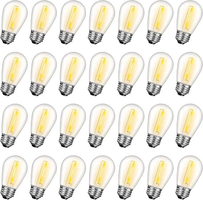 GvvooHome 28 Pack S14 Bulbs for Outdoor String Lights, Shatterproof LED by GvvooHome