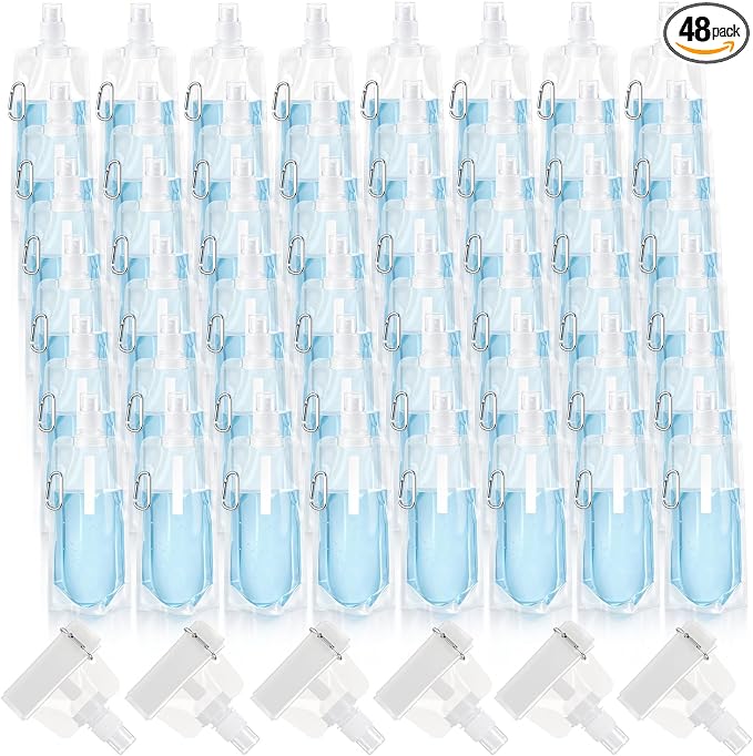 Teenyyou 48 Pack Collapsible Water Bottles Bulk 16oz Foldable Water Bottles by Teenyyou