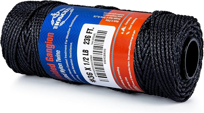 HONGDA Braided Tarred Bank Line Twine, 236 Feet #36, 2.2mm - Image 4