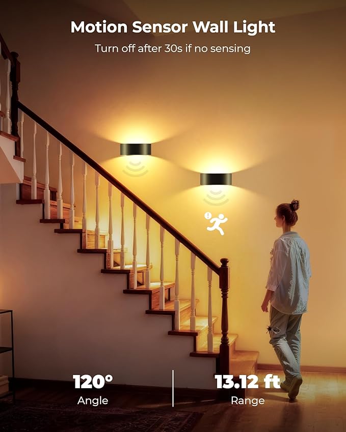 Motion Sensor Wall Light, 5000mAh Rechargeable Battery Operated Motion Sensor - Image 6