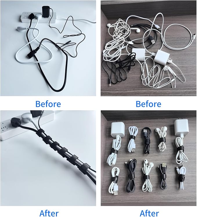 160PCS 8inches Cable Ties Reusable Multi-Colour Cord Straps Multi-Purpose Wire - Image 4
