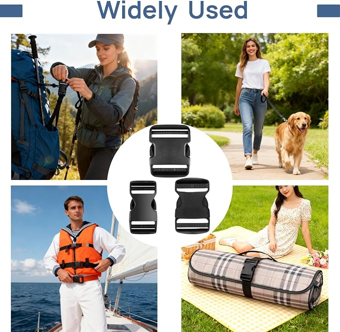 4 Pack 2 Inch Buckle Quick Side Release, Heavy Duty Plastic Side Release Buckles - Image 6