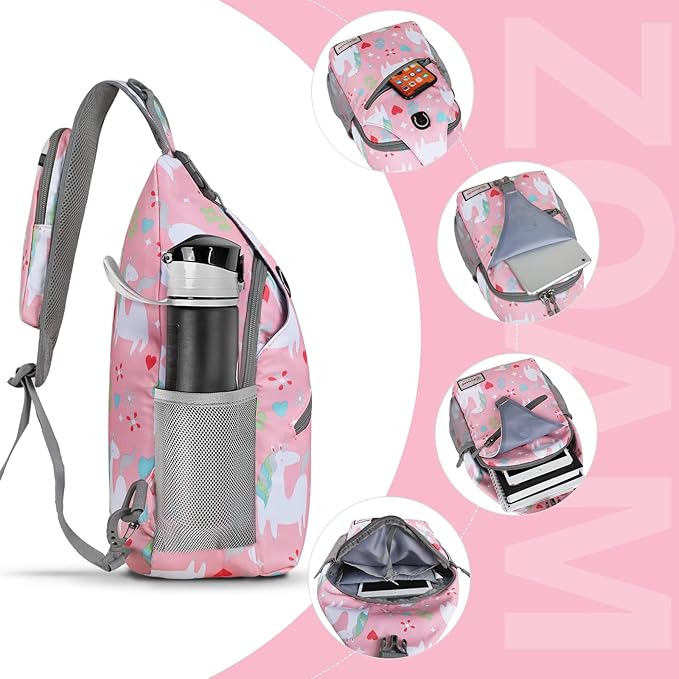 ZOMAKE Sling Bag, Small Crossbody Sling Backpack, Water Resistant Shoulder - Image 3