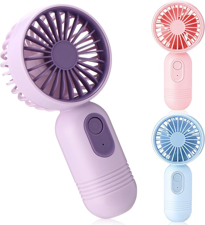 Rossesay 3 Pcs Mini Portable Fan Bulk Cute Handheld Lightweight Small Little by Rossesay