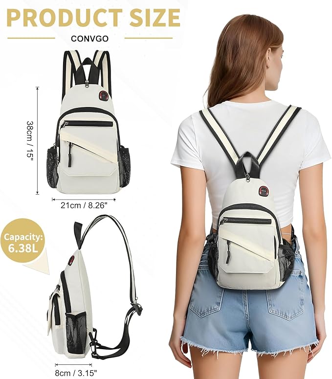 Crossbody Bag Casual Sling Bag for Men, Convertible Backpack, 3-in-1 Anti-Theft - Image 3