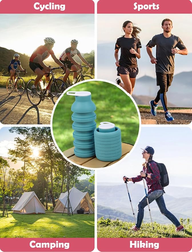 Collapsible Silicone Water Bottle – Foldable Travel Water Bottle Leakproof - Image 7