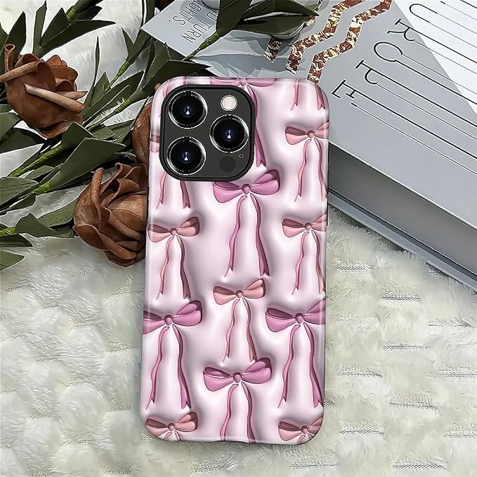 for iPhone 16 Pro Case, HL2 Abstract Ribbons Bows Hybrid 2 Layer Hard Shell - Image 4