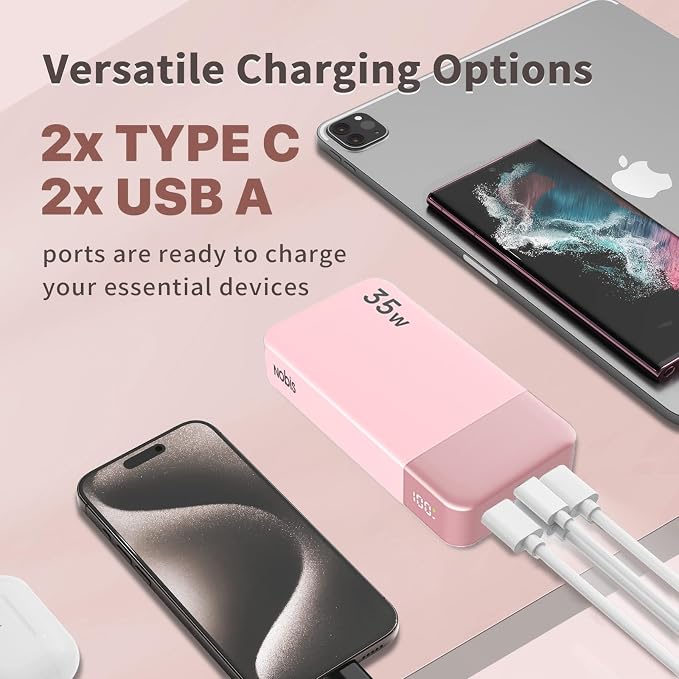 NOBIS Portable Charger, 20000mAh Power Bank, 35W Power Bank Fast Charging - Image 4