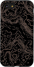 Topography Black & Brown Abstract Pattern Topographic Map Case by Unknown