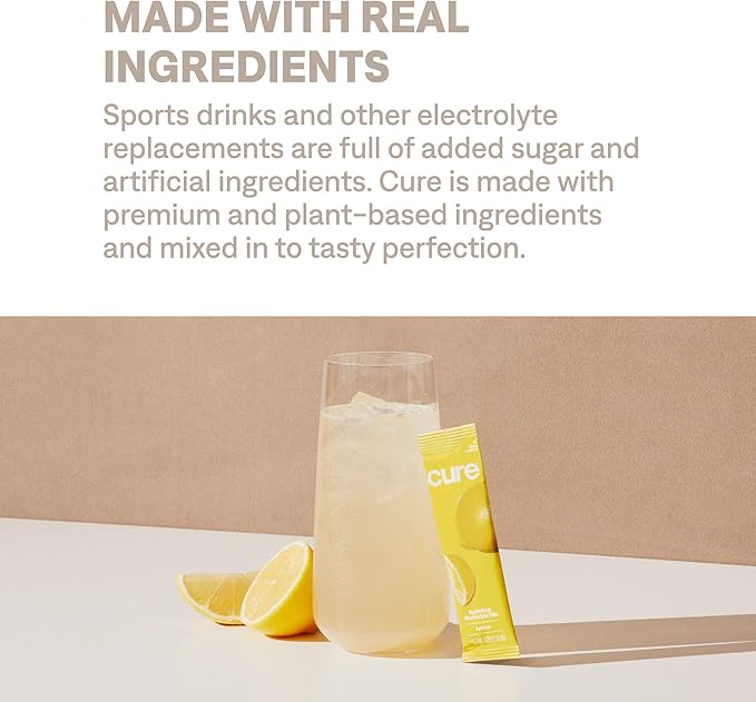 Cure Hydration | Plant-Based Electrolyte Drink Mix | No Added Sugar | FSA-HSA | - Image 5