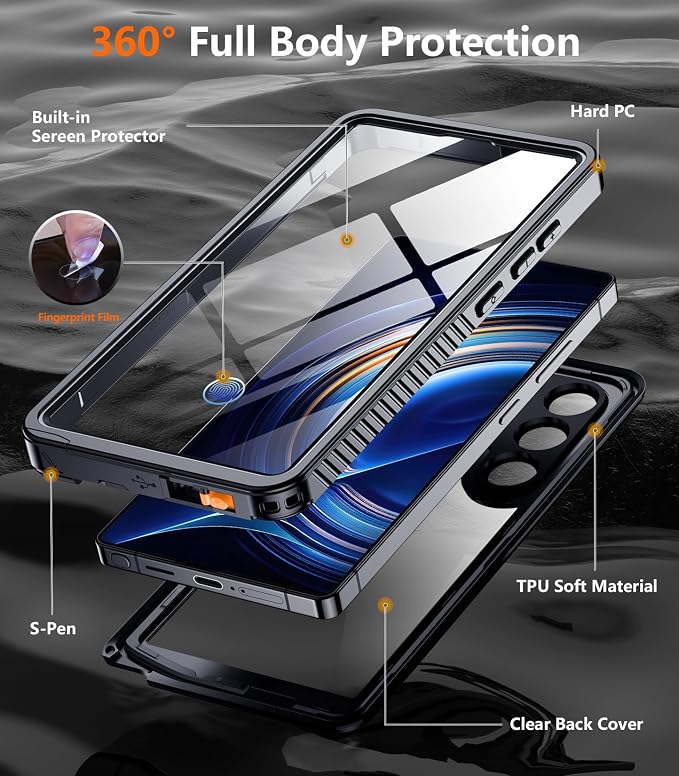 Temdan Designed for Samsung Galaxy S25 Ultra Case Waterproof, Built-in Lens & - Image 5