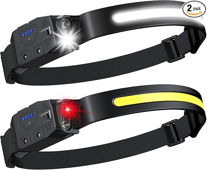 LHKNL Rechargeable Headlamp 2Pcs- 230° Wide Beam Led Head Lamp by LHKNLHOME