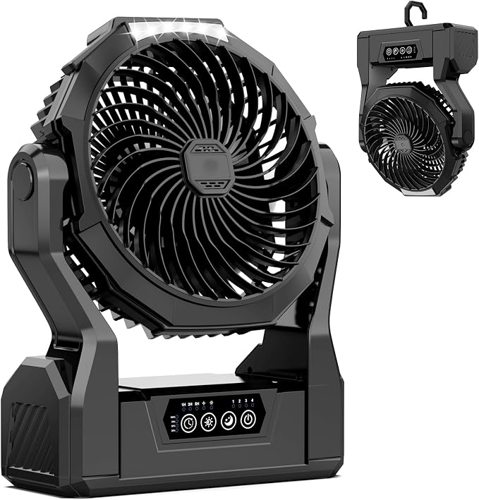 XZK Camping Fan, 20000mAh Rechargeable Battery Powered Fan by Unknown