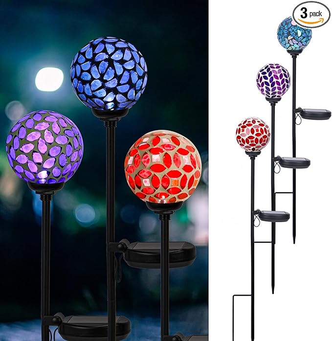 VCUTEKA Solar Garden Decorative Lights Outdoor, Mosaic Solar Light Waterproof by VCUTEKA