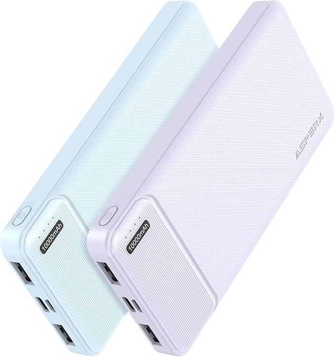 AsperX 2-Pack 10000mAh USB C Output Portable Charger Power Bank Fast Charging by AsperX