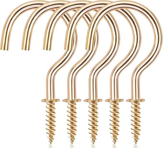 Cup Screw Hooks, 100 Pack 1 inch Metal Screw in Ceiling Plant Hanger Wind by DRTDERUITAI
